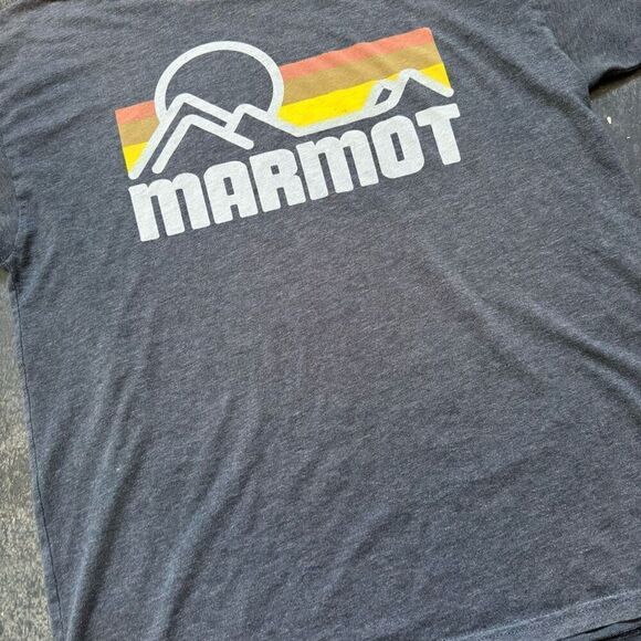 Marmot x Thread Mens Short Sleeve Graphic Tee Charcoal Heather Gray Size Large - Picture 5 of 15